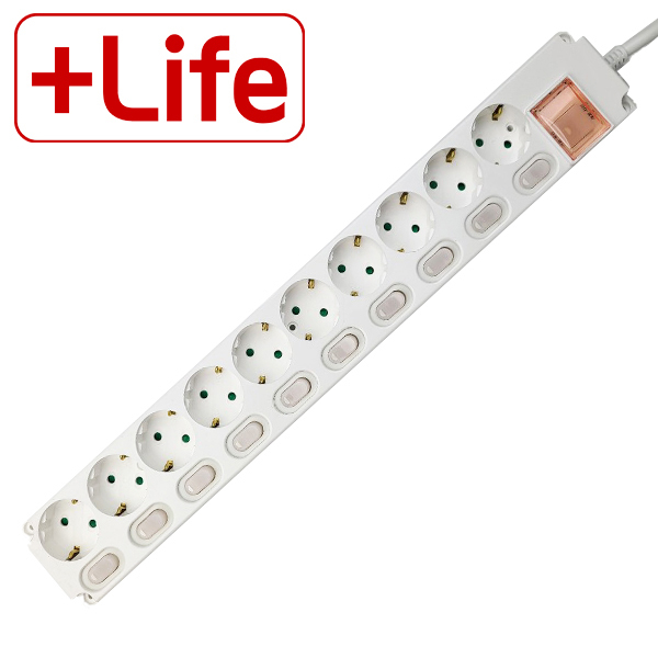 신성전기산업 접지형 멀티탭 개별스위치 10구 PI-MS-16A10 26,000원