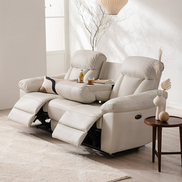 [삼익가구] 크루즈 USB 3인용 전동 리클라이너 가죽소파(양방향) 799,000원