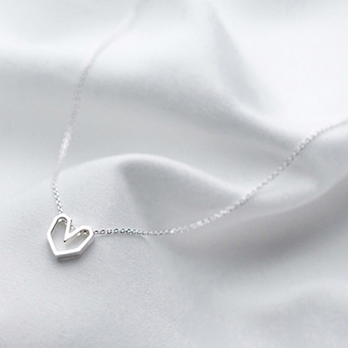 에르모사제이 N011 실버 925 데일리 로즈골드 하트 라인 우정 은 목걸이 32,900원