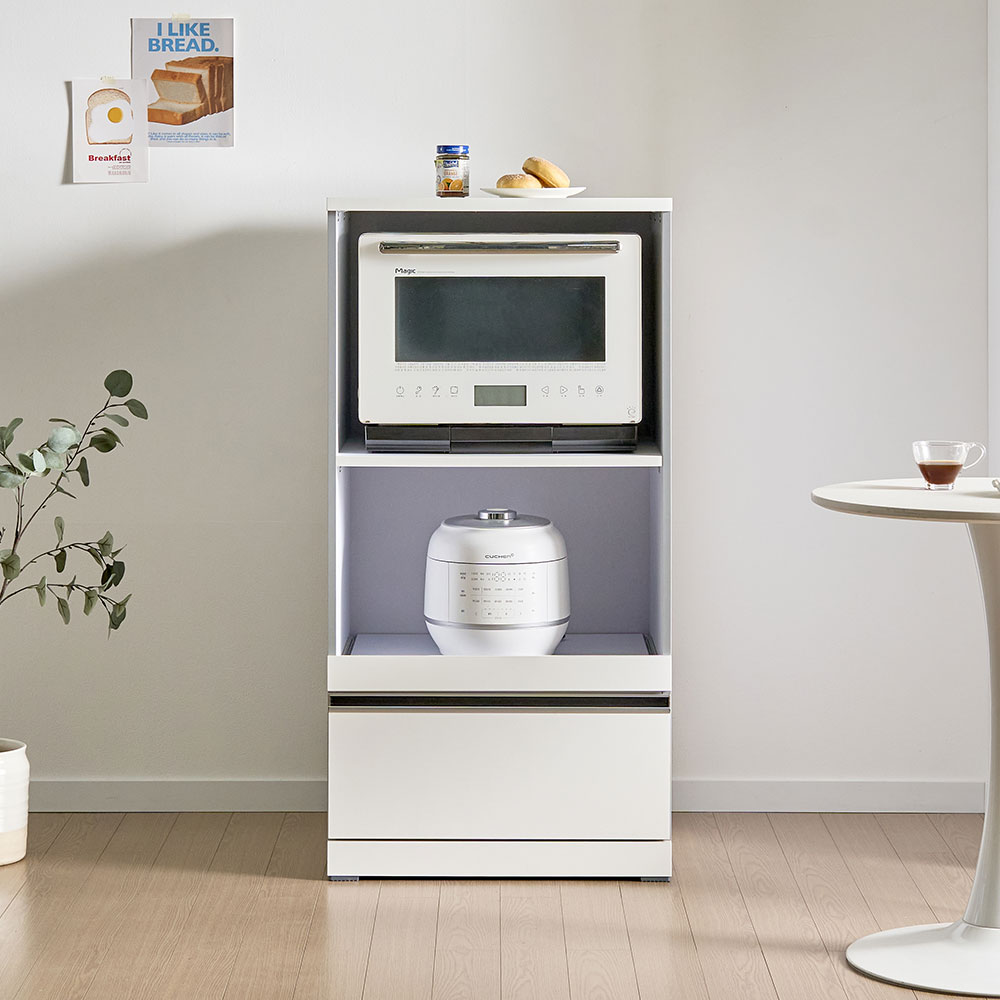 라일리 600 광파오븐 전자렌지 선반 밥솥다이 렌지대 수납장, 3단, 화이트펄 126,000원