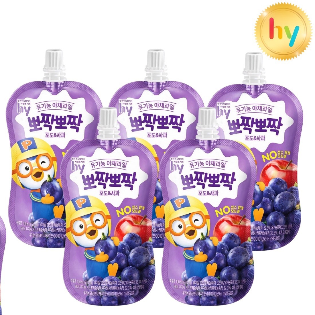 hy 뽀로로 뽀짝뽀짝 포도사과 유기농 과일야채주스 7,420원