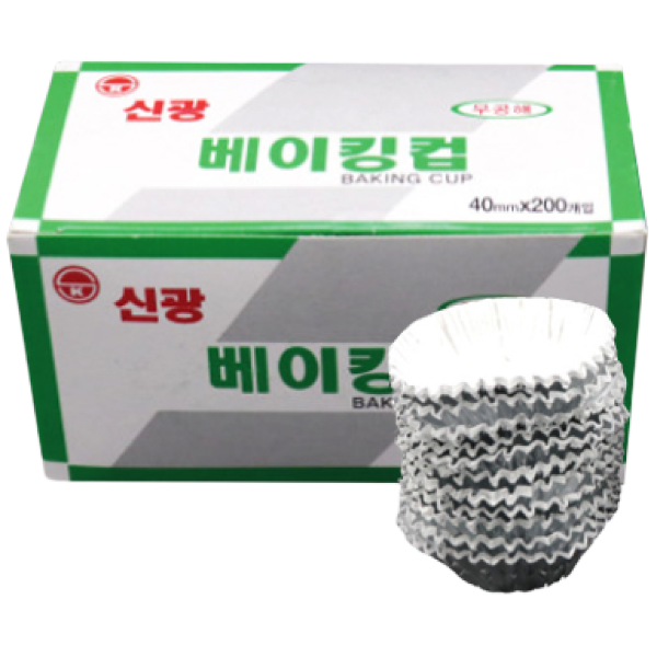 행복물류 신광 은박베이킹컵 알루미늄컵 40mm 1통(200개), 1개 3,000원