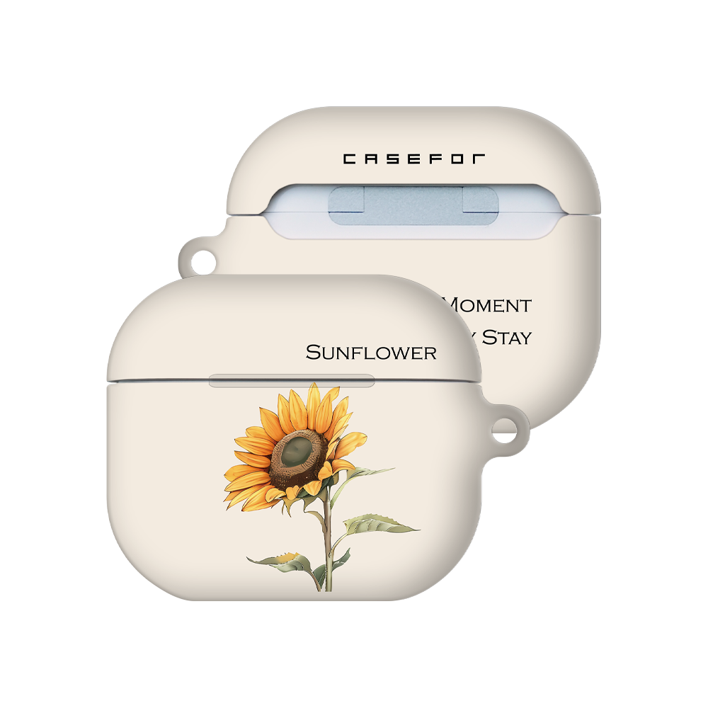 케이스포 플라워샵 썬플라워 해바라기 디자인 3D풀커버 에어팟 케이스 + 카라비너 세트, 1개, 소프트베이지, 에어팟 1/2세대 22,000원
