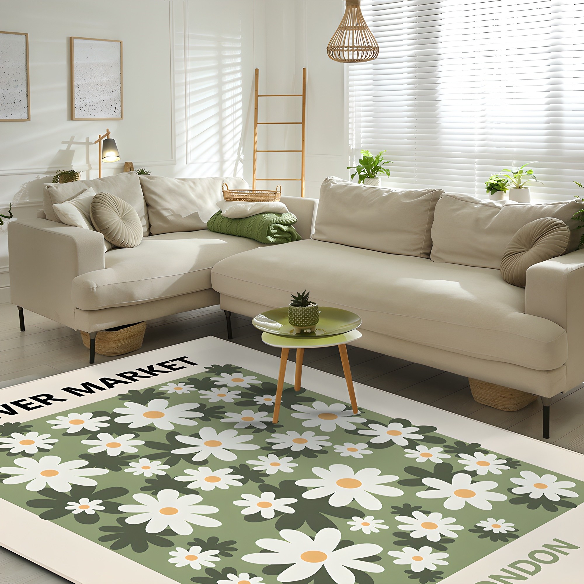 이정데코 플라워마켓 일러스트 사계절 물세탁 러그 18,900원