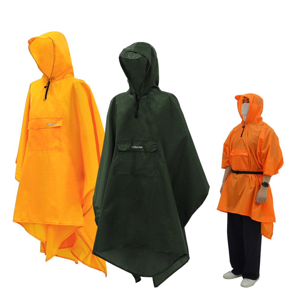 카르닉 판초우의 레인자켓 골프우의 장마 등산 비옷 (전용파우치), 딥카키, 1개 19,900원