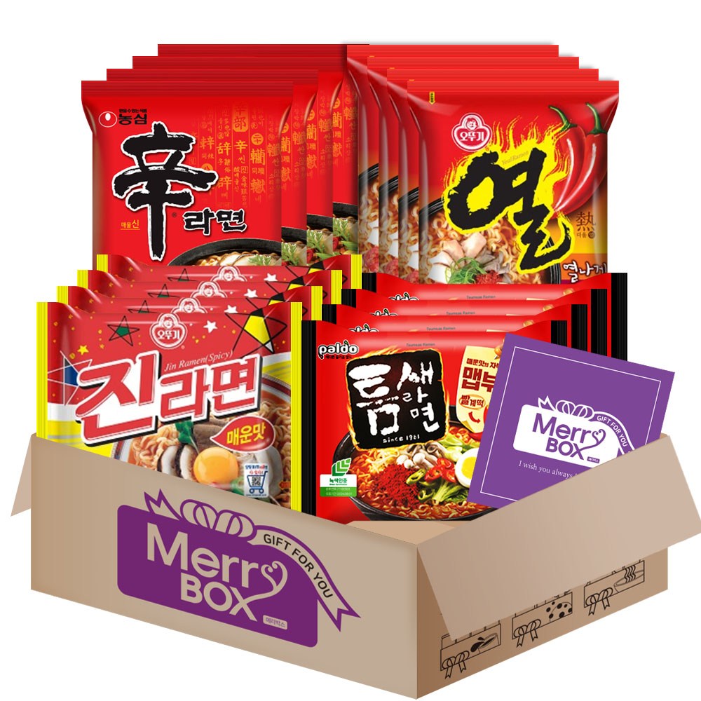 매운라면세트 7호(신라면4+진라면매운맛4+틈새라면4+열라면4)+메세지카드, 1박스 19,800원