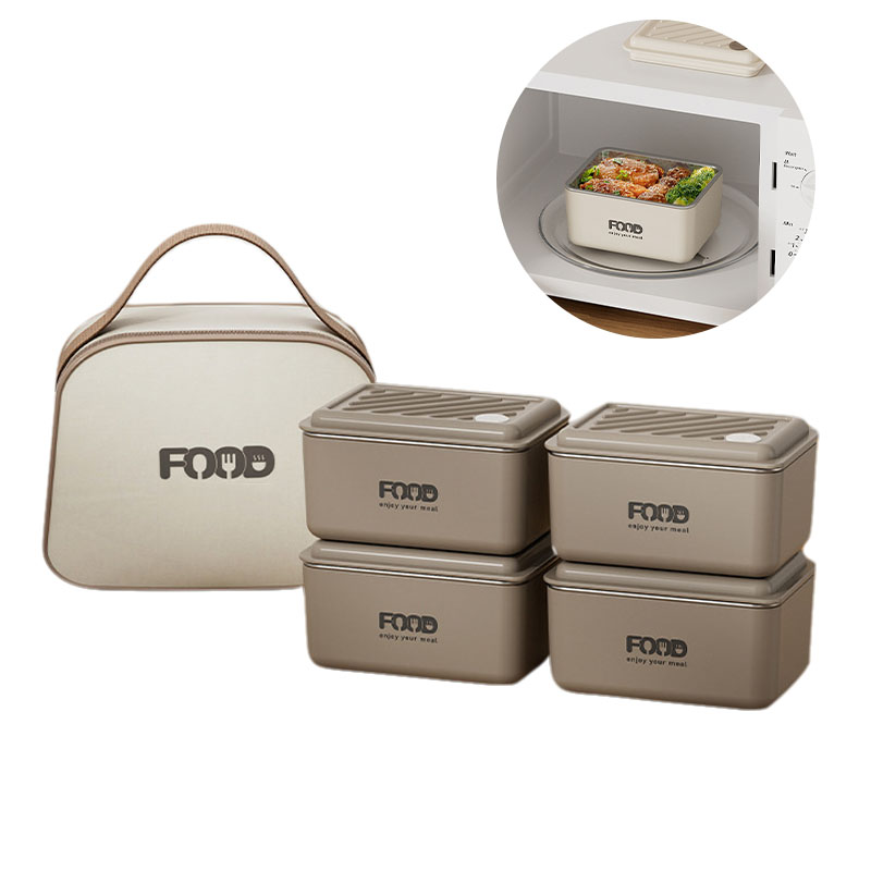 SMABAT 스텐 밀폐용기 4P세트 밀폐 보온 2in1 잔자레인지 도시락 스테인리스 반찬통 냉장고 스텐 보관용기 세트 16,900원