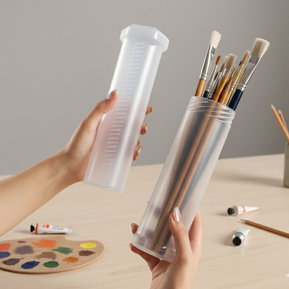 키이에 길이조절 원형 다용도 붓통 붓케이스 투명, 1개 6,650원