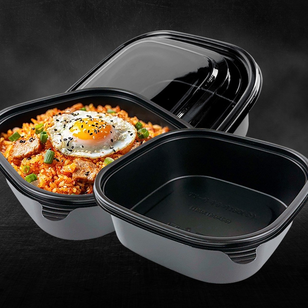 180 사각용기 샐러드 도시락 검정 대 PET 뚜껑, 50세트, 1개 26,900원