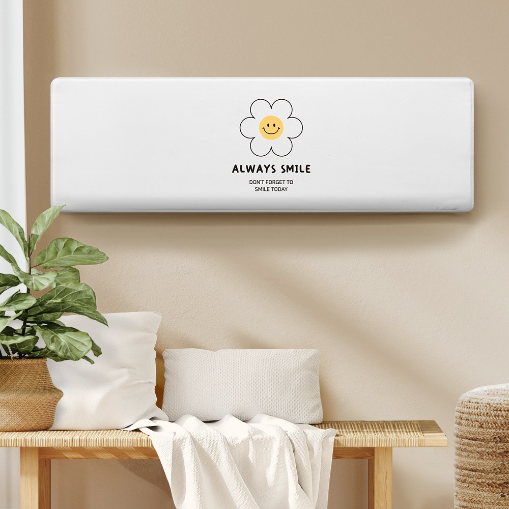 다샵 스판 3중직 스마일 플라워 벽걸이 에어컨 커버, 스마일플라워 9,900원