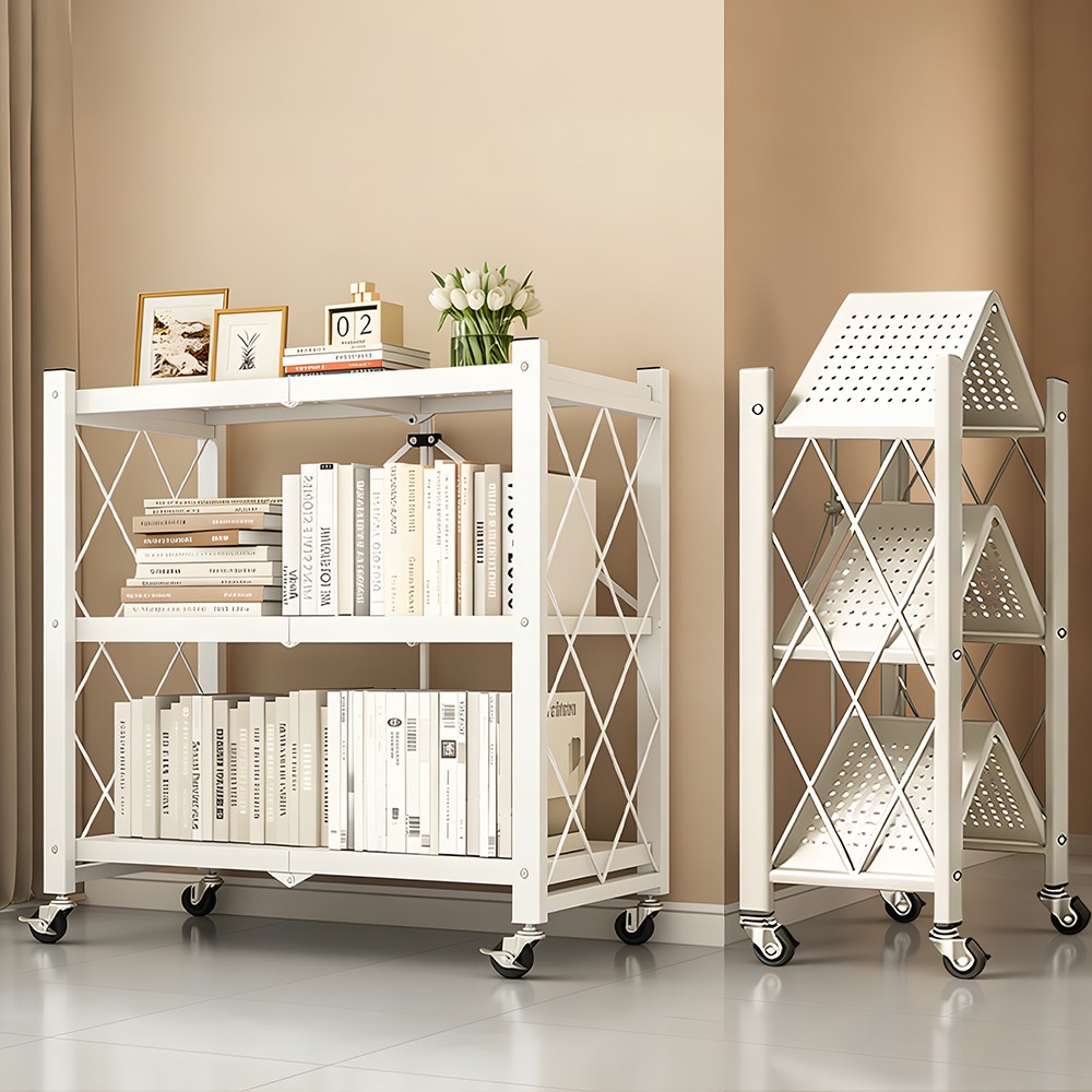 ACMER 무설치 원터치 철제선반 접이식 고강도 수납선반 창고선반 주방선반, 1개, 화이트 59,000원