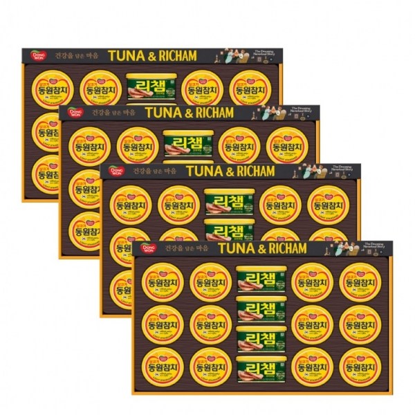 LW 동원 튜나리챔100호 선물세트 1박스(4세트입) 참치 리챔 설날 추석 명절 315,200원