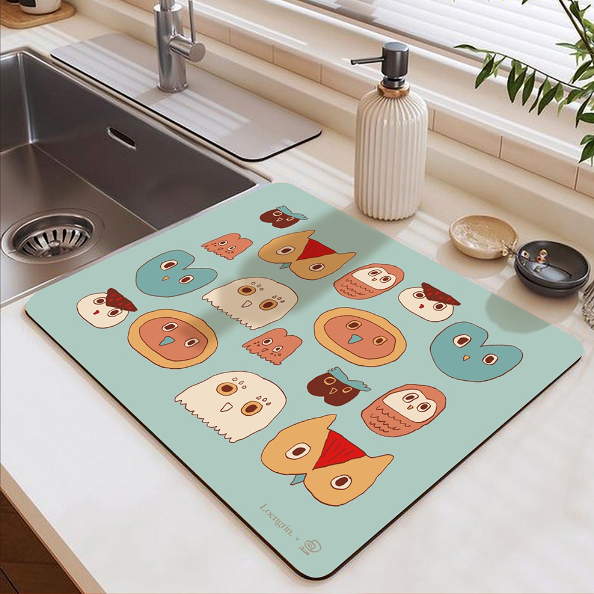 로엔그린 X Artist Roo 규조토 식기 건조 주방 드라잉 매트 일러스트 디자인 7,900원