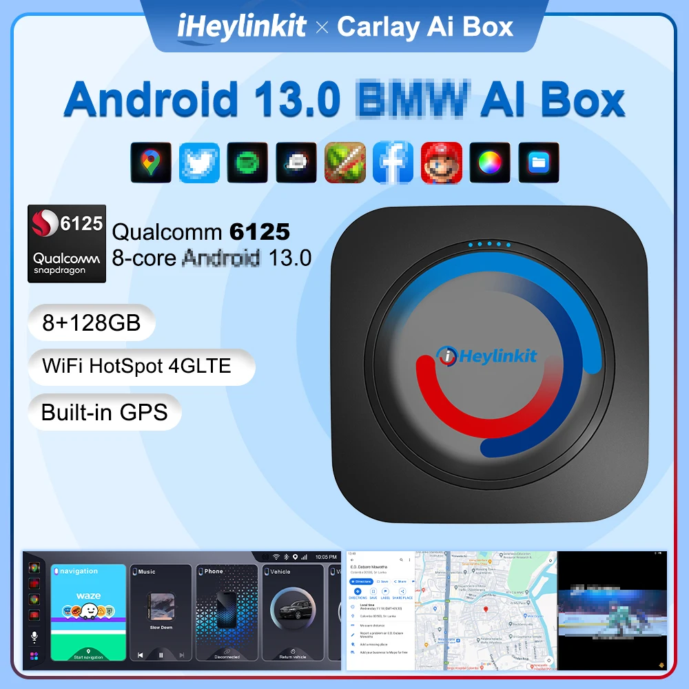 iHeylinkit BW550M 스마트 AI 박스 안드로이드13.0 QCM6125 무선 카플레이 어댑터 오토 구글 비디오 게임 221,800원