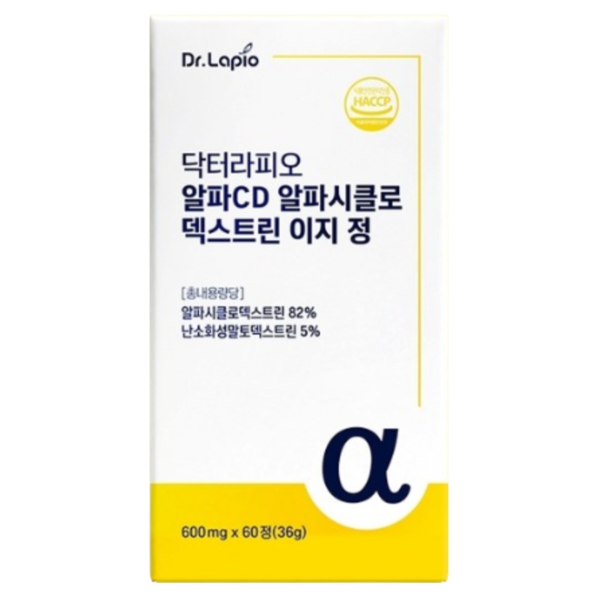 닥터라피오 알파CD 분말 알약 알파시디 알파시클로덱스트린 식약청인증, 1개, 60정 19,900원