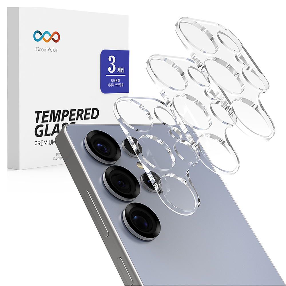 굿밸류 후면 카메라 렌즈 강화유리 보호 필름 3p 세트, 1세트 3,900원