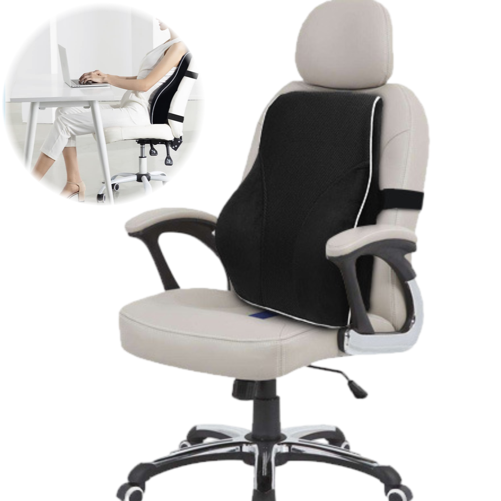 AL컴퍼니 프리미엄 메모리폼 허리 등받이 쿠션 차량용 의자용, 1개, 블랙 38,100원