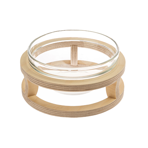 까사미코 강아지 고양이 원목 유리 물그릇 기본형 14 x 8 cm 16,390원