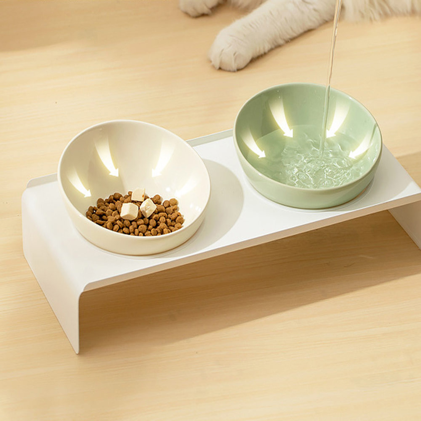 오멍 반려동물 라운드볼 세라믹 식기세트 2구 경사형 키높이, 1개, 그린 15,900원