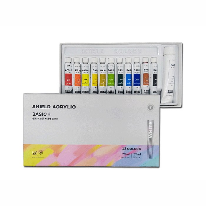쉴드 베이직 플러스 아크릴물감 7.5ml 12색 세트 5,900원