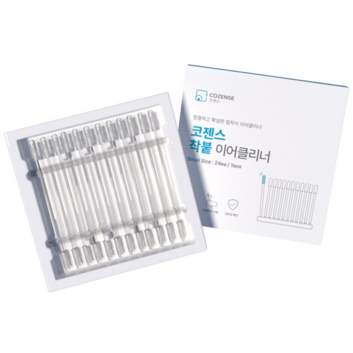 [1+1+1 72개입] 코젠스 저자극 착붙 점착식 면봉 이어클리너 면봉 다회용 사용 가능 Small 사이즈, 1개, 72개입 9,700원