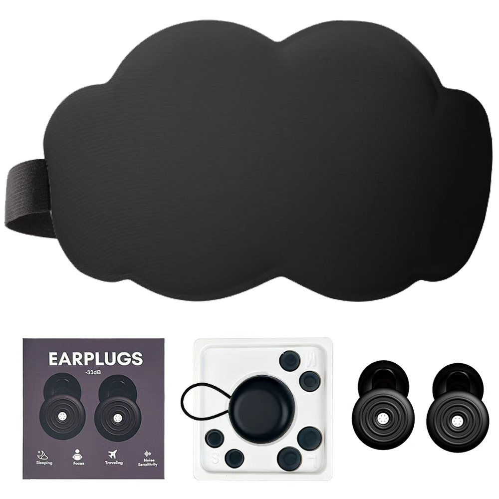 ROOICE 소음차단 실리콘 수면 귀마개+4D 암막수면 안대 2P세트 16,900원