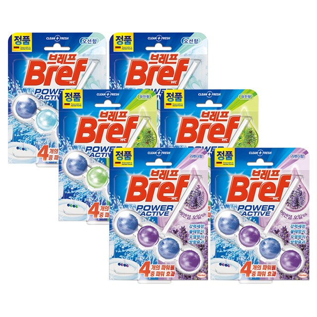 헨켈 브레프 변기세정제 오션향x2개+파인향x2개+라벤더x2개, 50g, 1개 13,600원