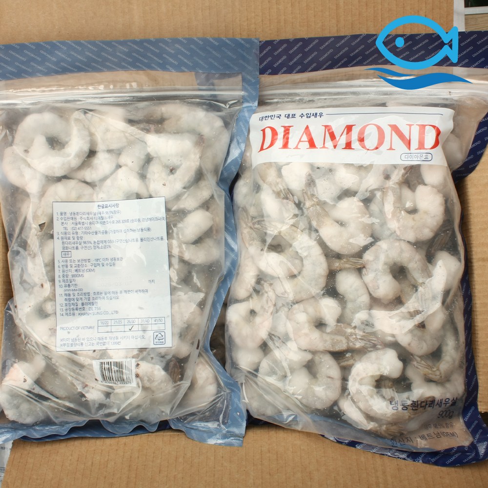 바다더해 생칵테일새우 대 2630 9kg 감바스 깐쇼새우 꼬리새우, 1박스 185,000원