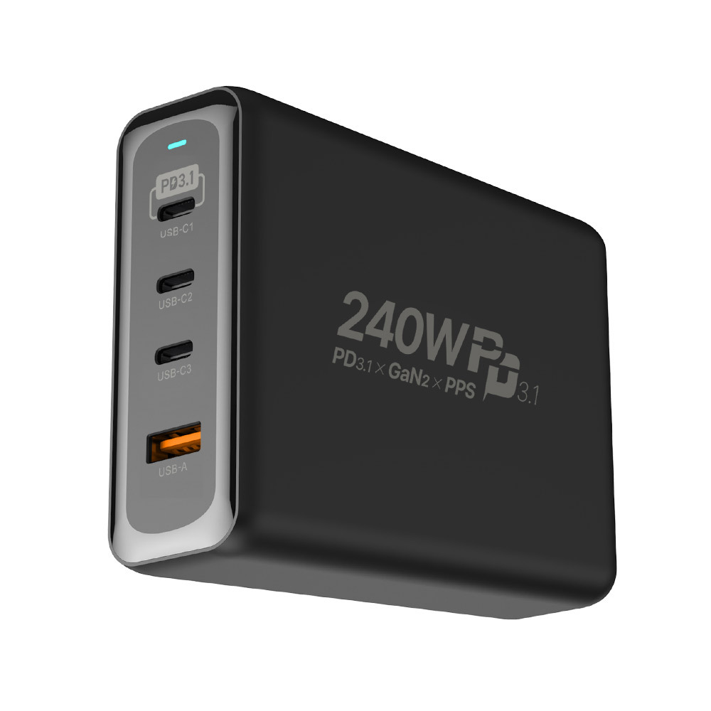 유엠투 240W GaN2 PD 접지형 4포트 고속 충전기, 1개, 블랙 114,450원