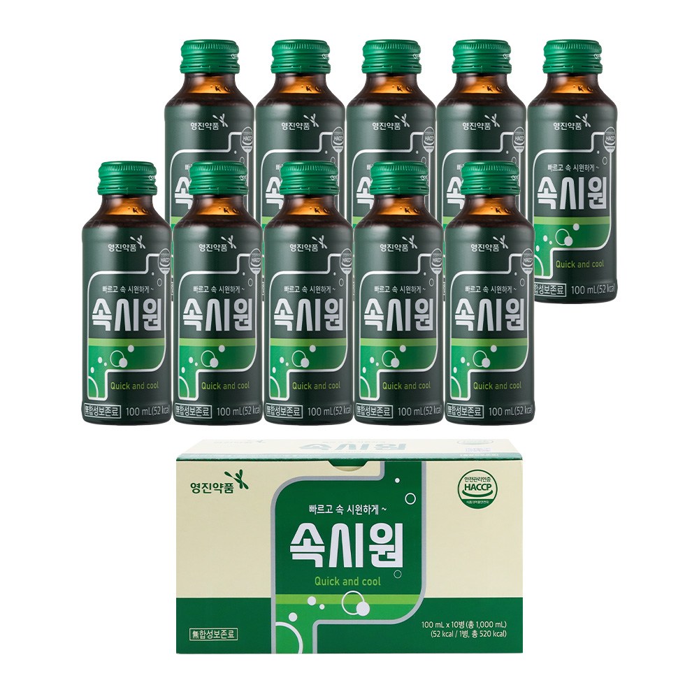 영진약품 속시원 식후 케어 소화 음료 상쾌한 컨디션 관리, 10개, 100ml 8,320원