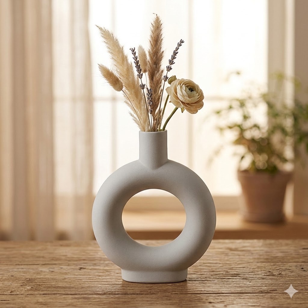 세라믹 도자기 꽃꽂이 화병 스튜디오 오브제, 라이트그레이 12,800원