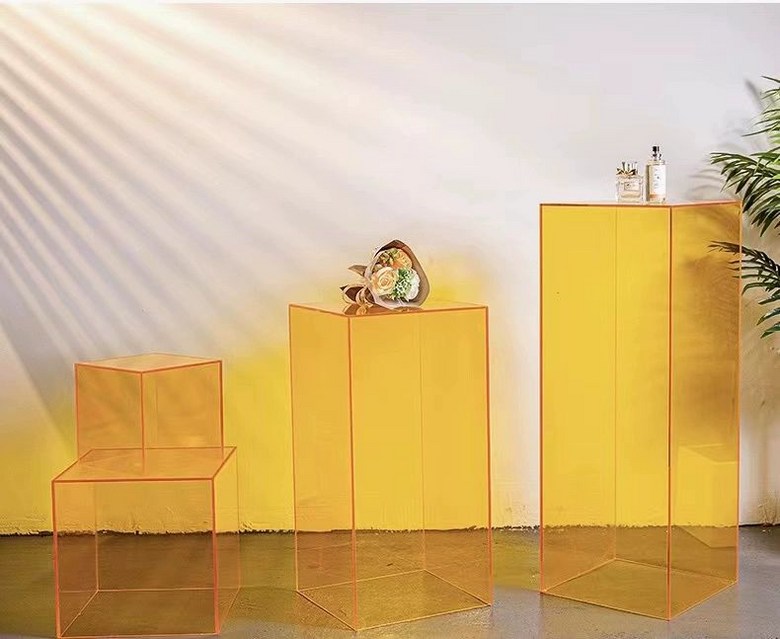 아크릴 디스플레이박스 촬영소품 인테리어 사각스툴 녹색 트레이 진열대 진열받침대 44,600원