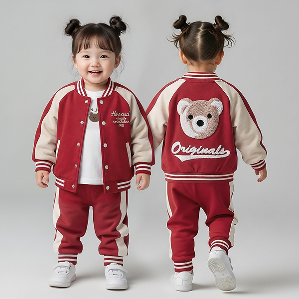 몽실이 뽀글곰 야구점퍼 3pcs 상하복세트 봄 가을 여아 남아 외출복 39,900원