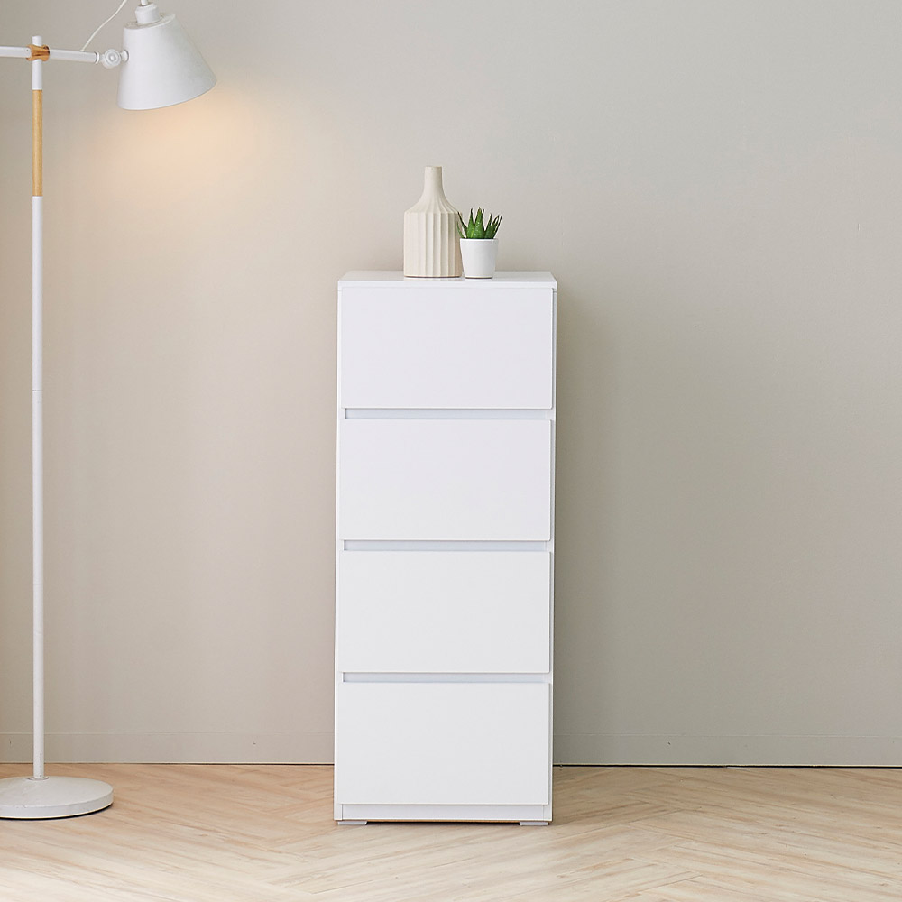 퍼스웰 도도스 LPM코팅 광폭400 4단 틈새서랍장(DO_010), 오크화이트 93,000원