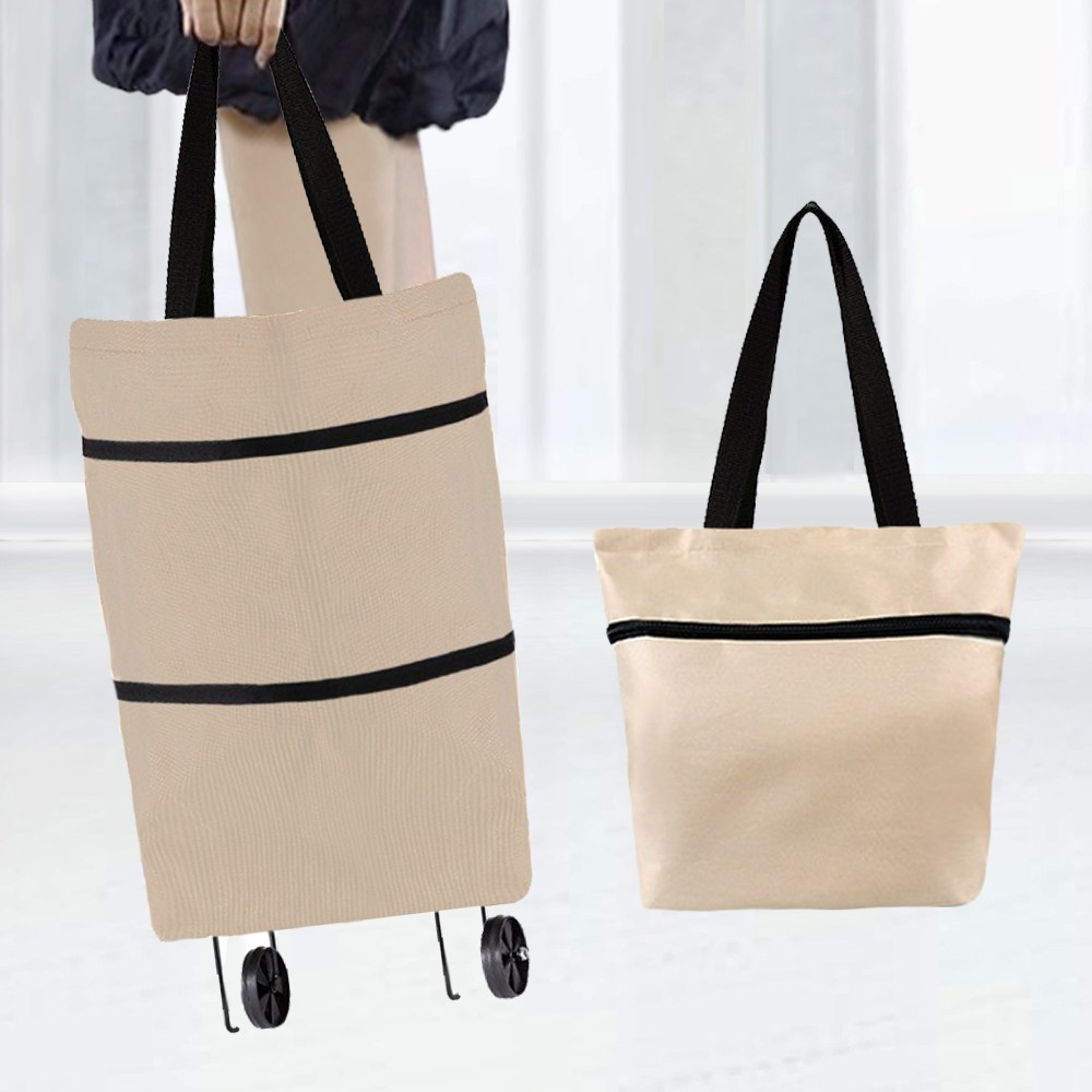 사니사니 접이식 바퀴달린 장바구니 캐리어 시장바구니 카트, 베이지, 1개 7,080원