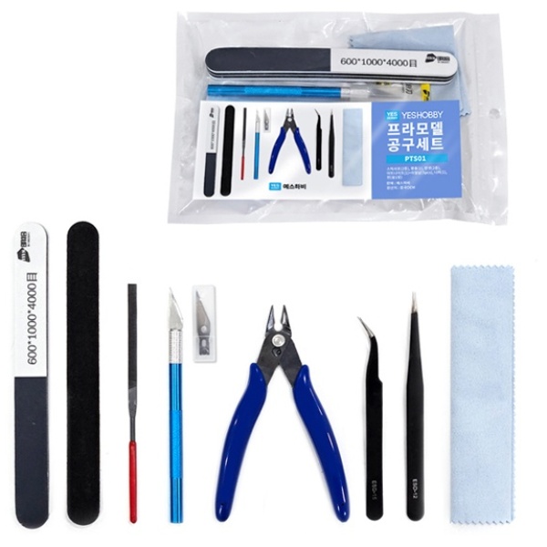 (8종풀세트)예스하비 건담 프라모델 조립 기본 공구세트 니퍼 나이프 사포 핀셋외(PTS01), 1개 13,940원