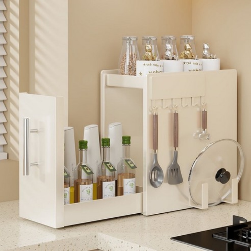 WoWo 슬라이딩 대용량 조미료 정리함 수납장 조리도구걸이 조미료 선반 36,400원