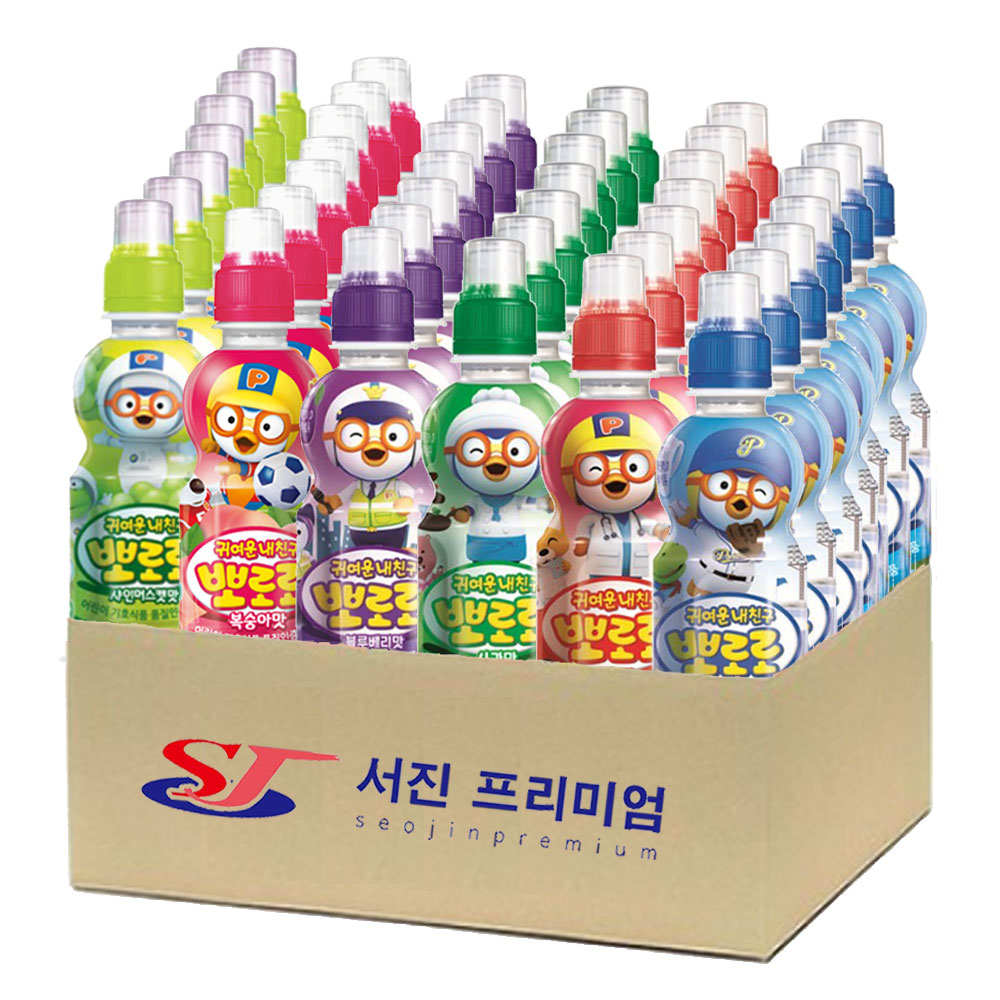 (서진프리미엄) 뽀로로 어린이 음료수 235ml 6종 (밀크맛7개+딸기맛7개+사과맛7개+블루베리맛7개+복숭아맛7개+샤인머스캣맛7개) 총42개 41,900원