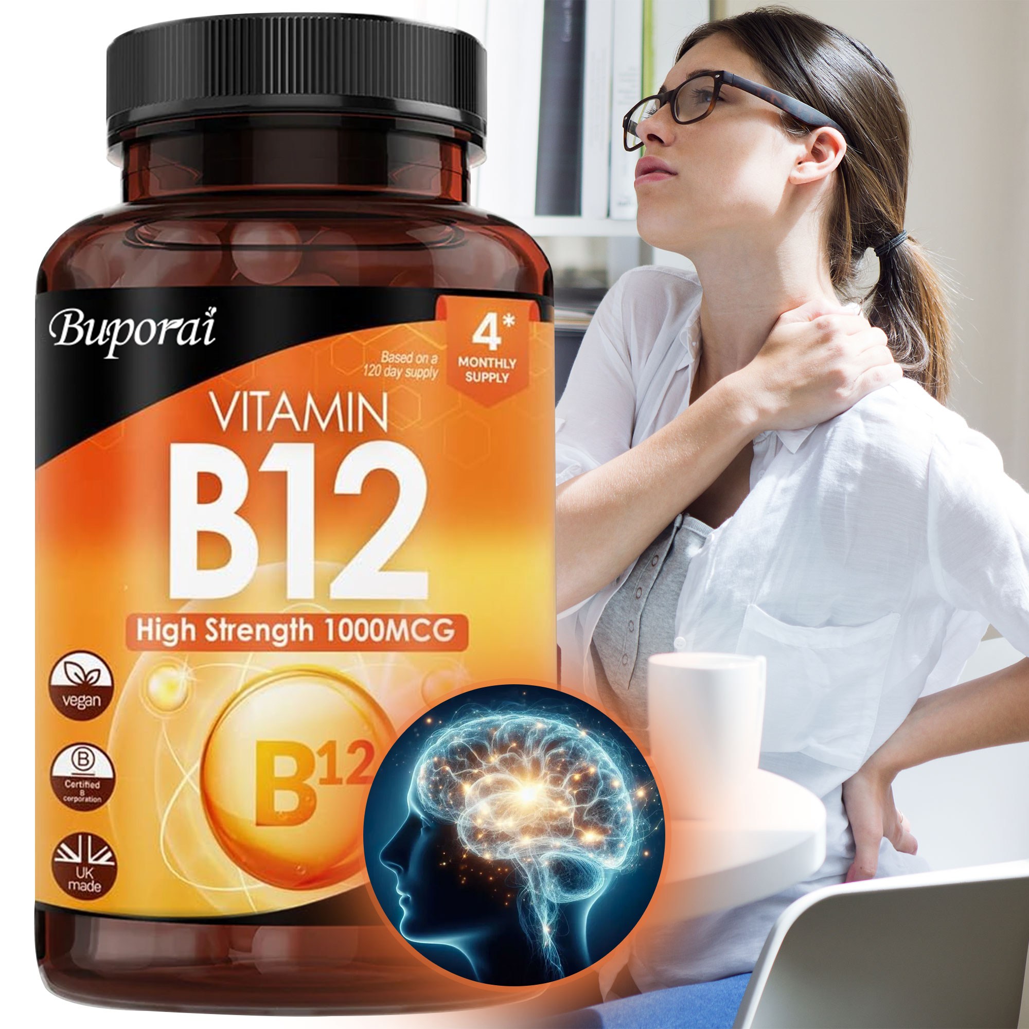 비타민 B12 고함량 정제 - 1000mcg 비건 B12 비타민 메틸코발라민 수 23,200원