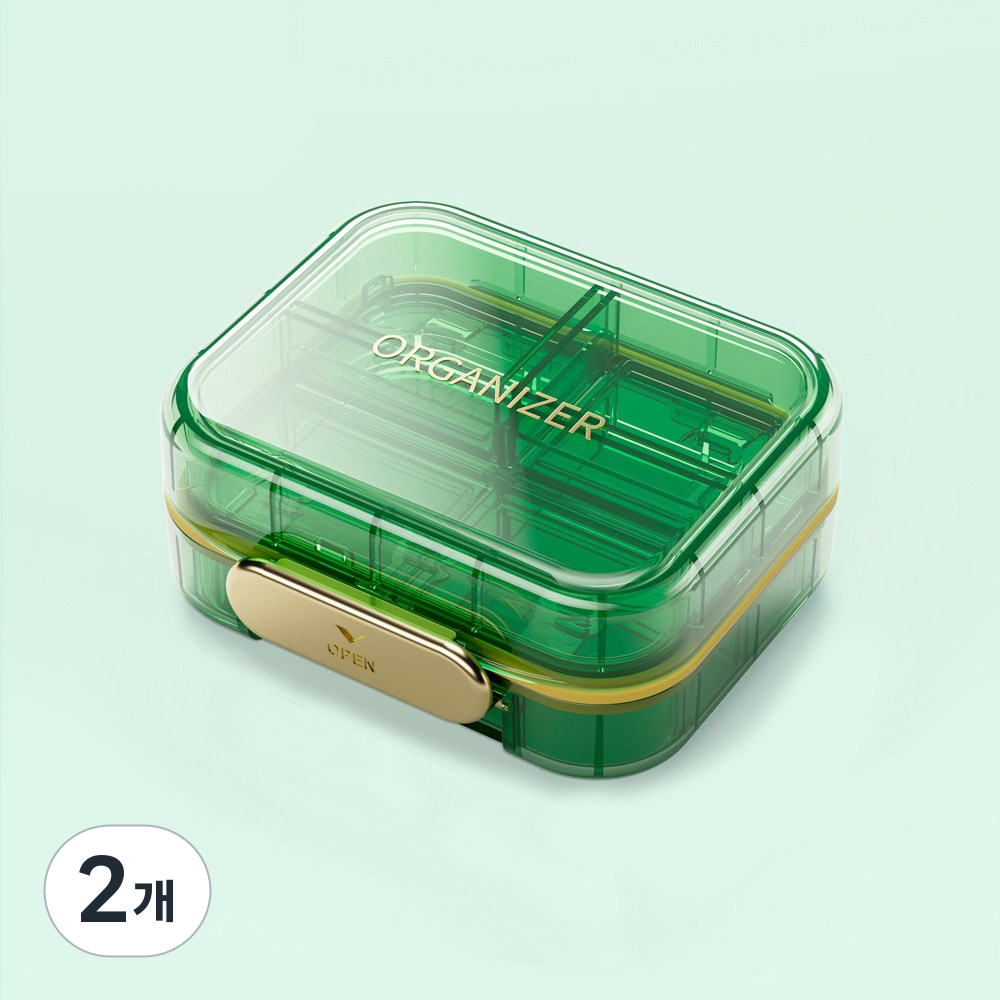 레디박스 크리스탈 고급형 간편 휴대용 미니 7칸 알약 케이스, 그린, 2개 15,900원