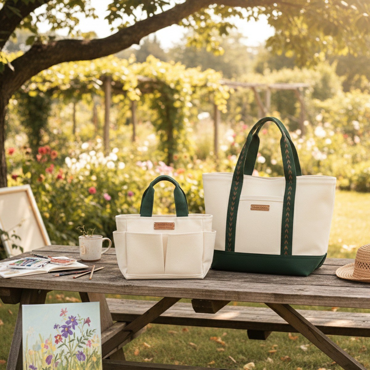 어떤메이드 여성 숄더백+도트백 수제가방 캔버스 사이즈(빅)+(미디움) 58,900원