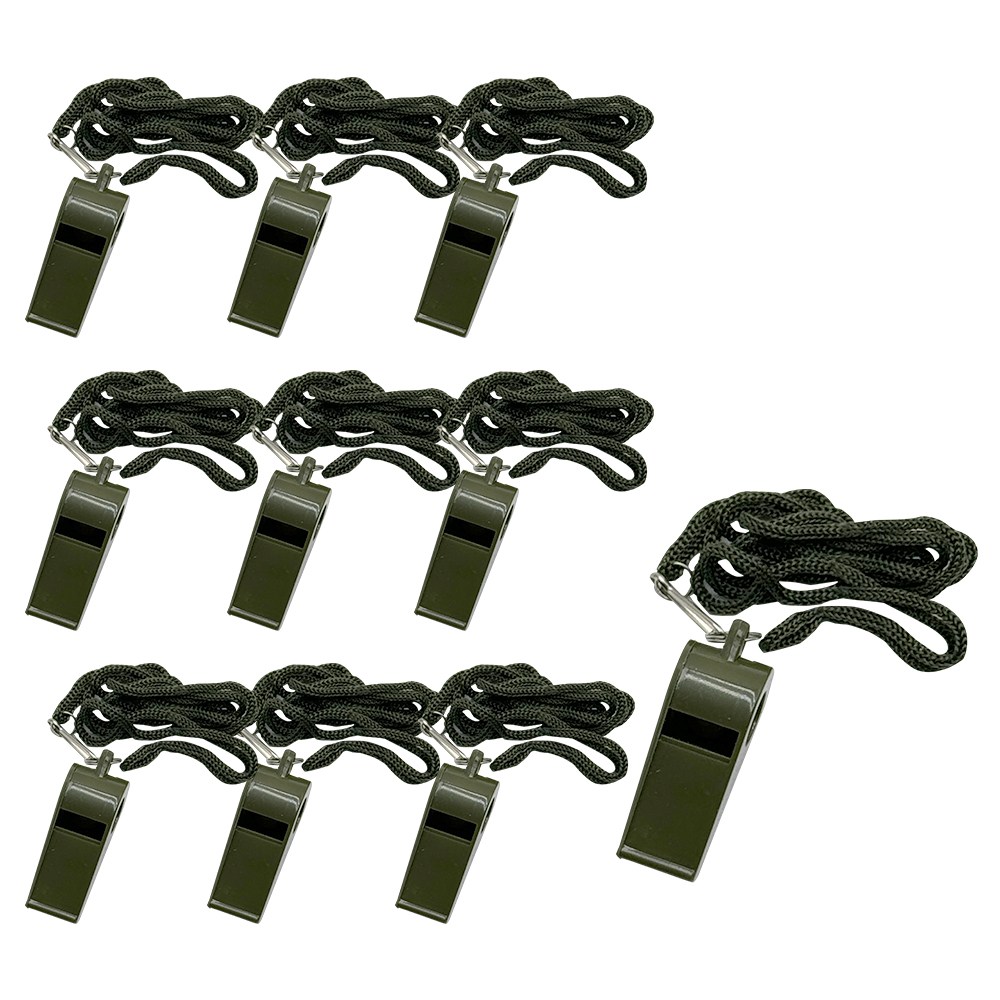 국방 호각 / 호루라기 10P 세트 (줄포함) - 휘슬 군용 훈련 체육대회 심판 호신용 경비 보안 안전 등산, 1세트 12,000원