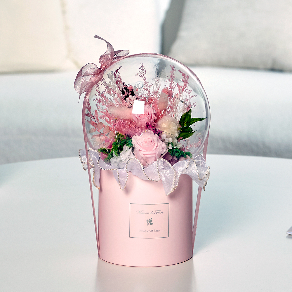메종드플로레 시들지 않는 생화 프리저브드 플라워 LED조명 화분형 아크릴 풍선 꽃다발 꽃풍선 27,000원