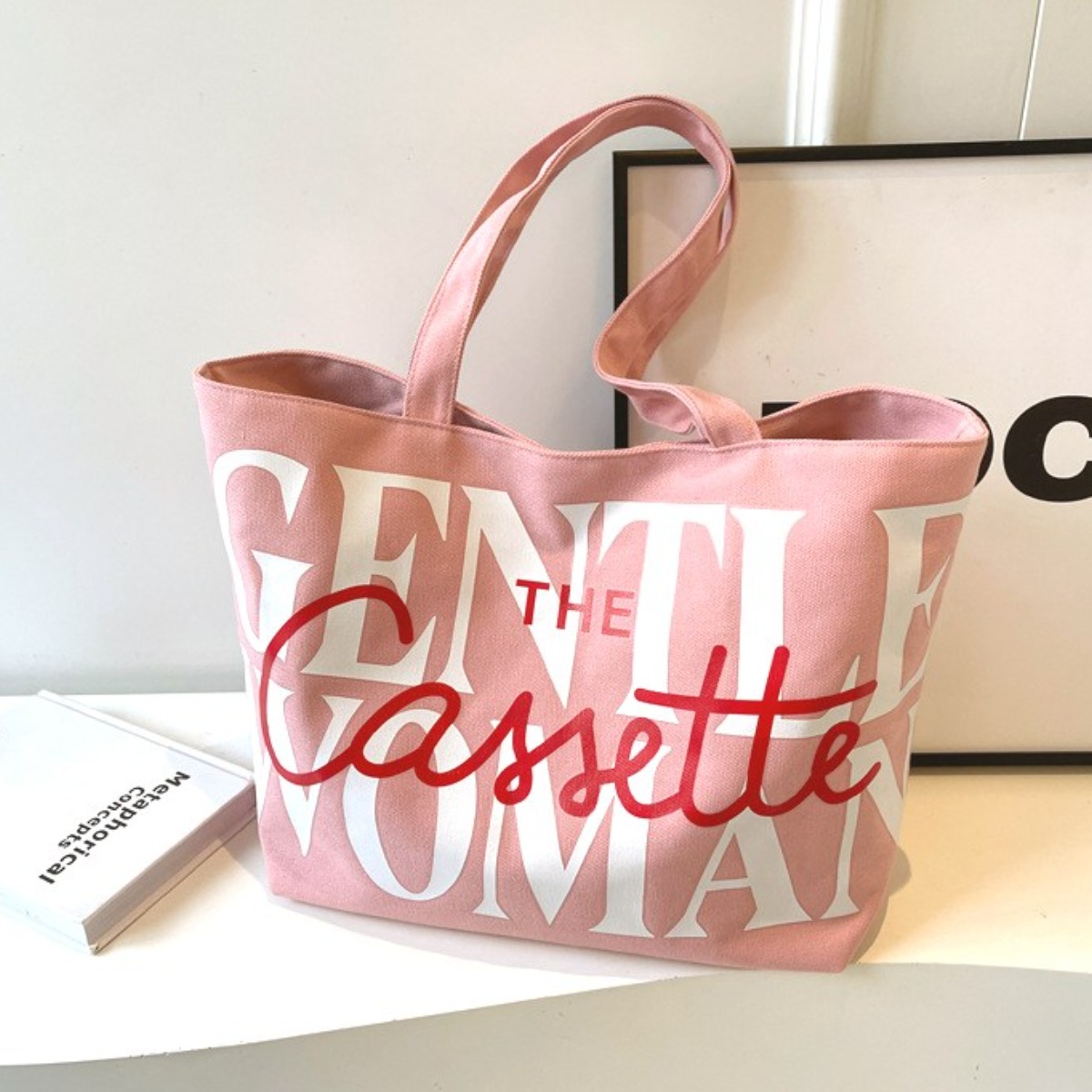 코코린느 캘리그라피 패턴 캔버스 에코백 숄더백 (3colors) 9,900원