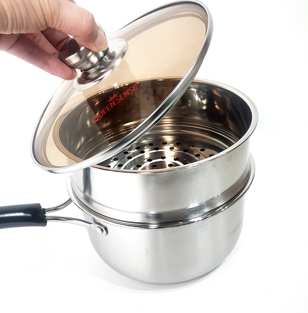 퀸센스 스텐 빅토리아 멀티 찜편수 냄비 20cm 인덕션겸용 2단 곰솥 찜기 16,000원