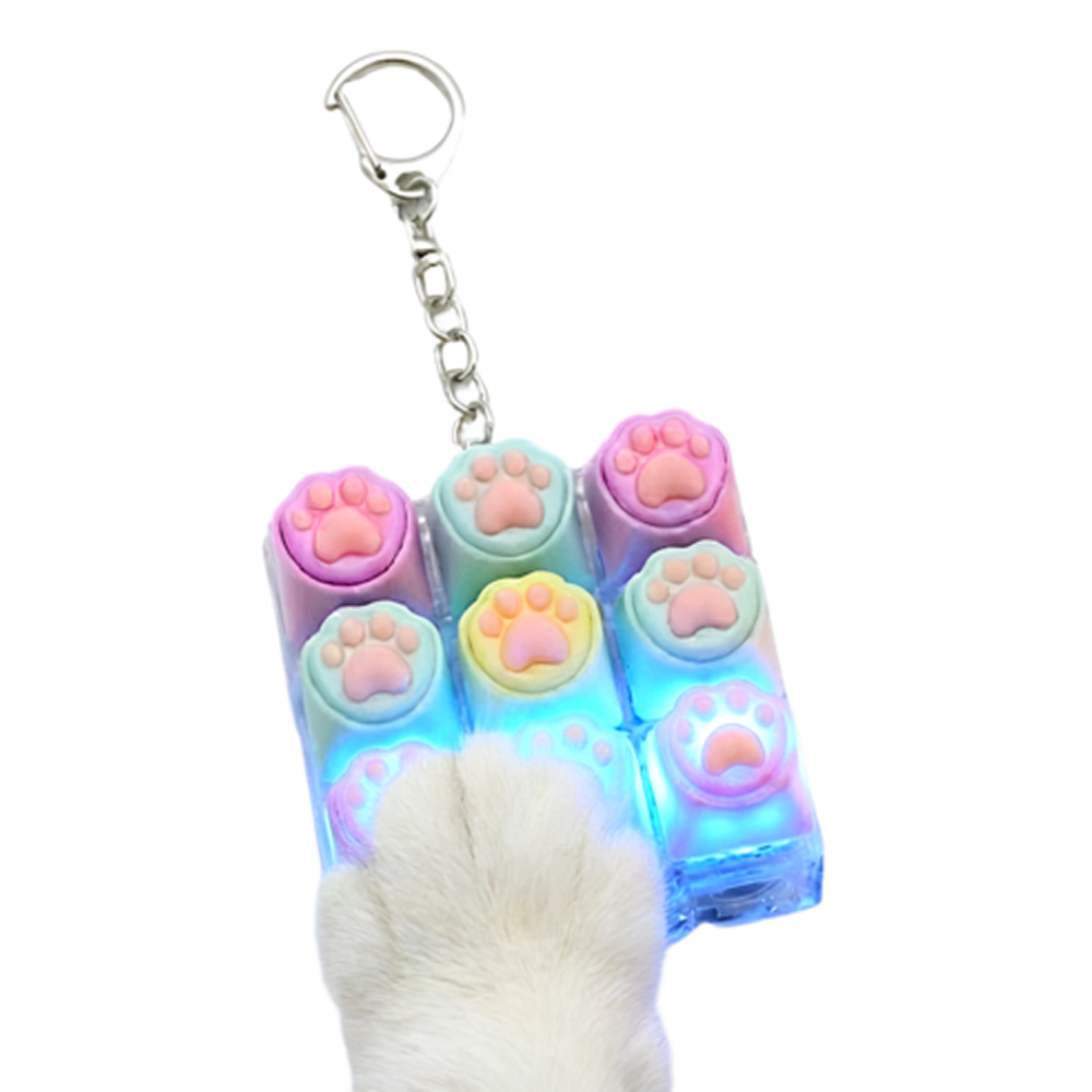 베스트한 LED 귀여운 고양이 발 키캡 키보드 9구, 파스텔, 1개 22,000원