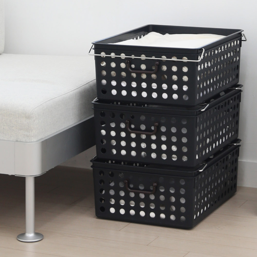 플라팜 송송 옷장정리 바스켓, 블랙, 2개 12,800원