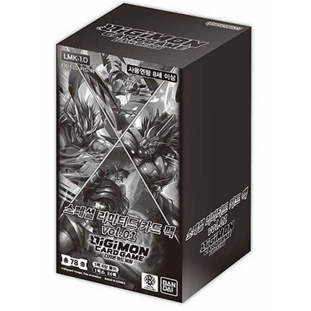 디지몬카드 스페셜 리미티드 카드팩 박스 vol.01 1탄 LMK-1.0 한글판 부스터, 1박스, 블랙외 41,500원
