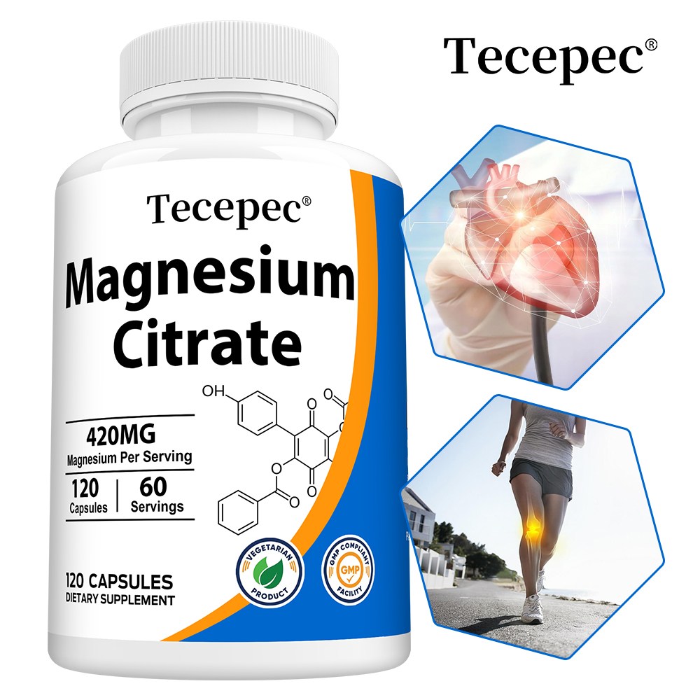 구연산마그네슘 보충제, 420mg - 뼈, 소화기 계통 및 관절 건강 지원 - 비건성, 글루텐 프리, Non-GMO, 1개, 60회분 18,300원