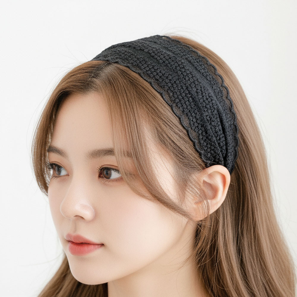 온리유 블랙 레이스 와이드 헤어밴드 B타입 15,900원